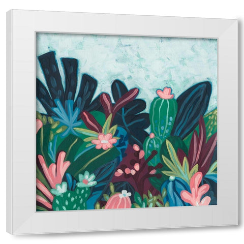 Tropic Vista II White Modern Wood Framed Art Print by Vess, June Erica