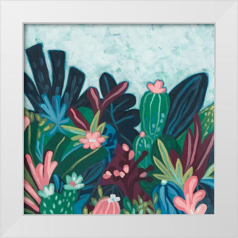 Tropic Vista II White Modern Wood Framed Art Print by Vess, June Erica