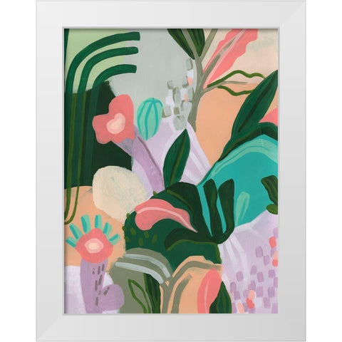Jungle Jigsaw I White Modern Wood Framed Art Print by Vess, June Erica