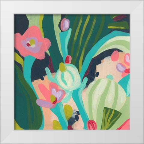 Tropical Celebration I White Modern Wood Framed Art Print by Vess, June Erica