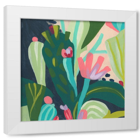Tropical Celebration II White Modern Wood Framed Art Print by Vess, June Erica