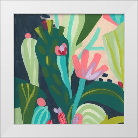 Tropical Celebration II White Modern Wood Framed Art Print by Vess, June Erica