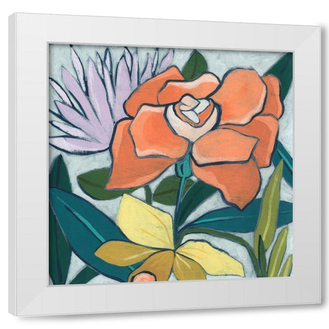 Window Box Garden I White Modern Wood Framed Art Print by Vess, June Erica