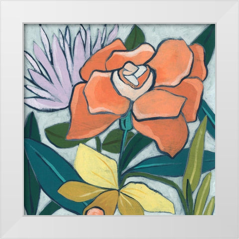 Window Box Garden I White Modern Wood Framed Art Print by Vess, June Erica