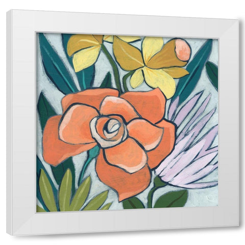 Window Box Garden II White Modern Wood Framed Art Print by Vess, June Erica