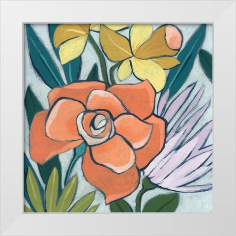 Window Box Garden II White Modern Wood Framed Art Print by Vess, June Erica