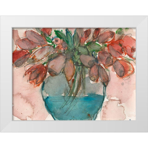 Elegance Bouquet I White Modern Wood Framed Art Print by Dixon, Samuel