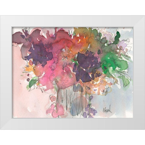 Floral Charm I White Modern Wood Framed Art Print by Dixon, Samuel