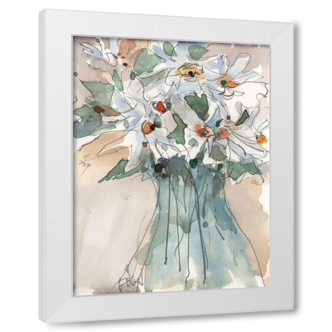Daisy Point of View I White Modern Wood Framed Art Print by Dixon, Samuel