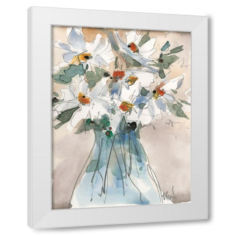 Daisy Point of View II White Modern Wood Framed Art Print by Dixon, Samuel