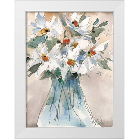 Daisy Point of View II White Modern Wood Framed Art Print by Dixon, Samuel
