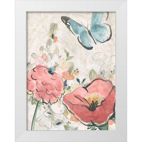 Meadow Spring II White Modern Wood Framed Art Print by Vess, June Erica