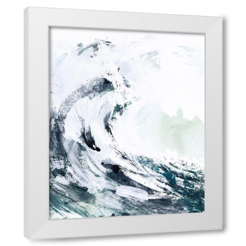 Blue Crest II White Modern Wood Framed Art Print by Barnes, Victoria