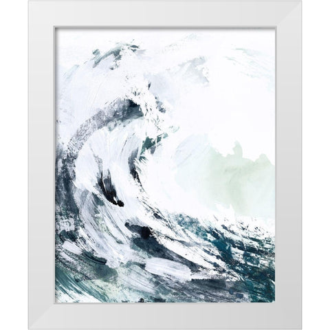 Blue Crest II White Modern Wood Framed Art Print by Barnes, Victoria