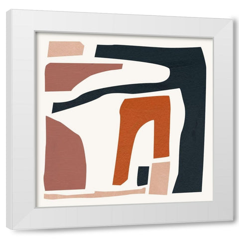 Mid Century Shapes II White Modern Wood Framed Art Print by Wang, Melissa