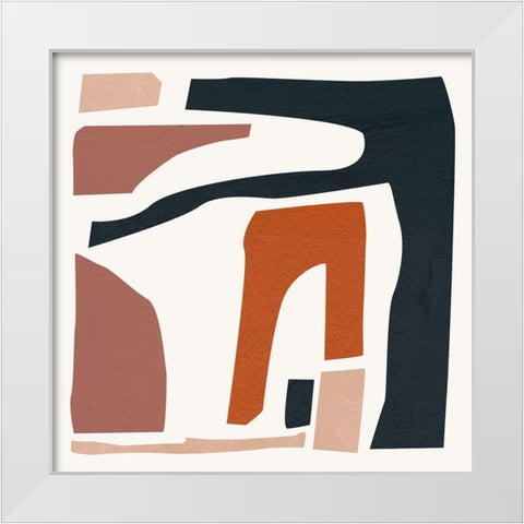 Mid Century Shapes II White Modern Wood Framed Art Print by Wang, Melissa