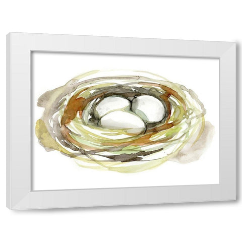 Watercolor Nest I White Modern Wood Framed Art Print by Goldberger, Jennifer