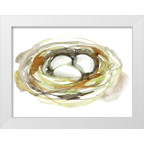 Watercolor Nest I White Modern Wood Framed Art Print by Goldberger, Jennifer