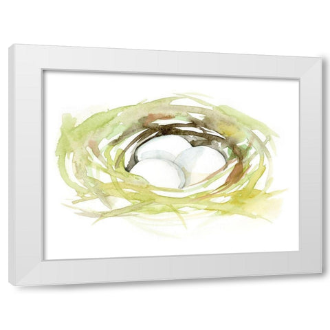 Watercolor Nest II White Modern Wood Framed Art Print by Goldberger, Jennifer