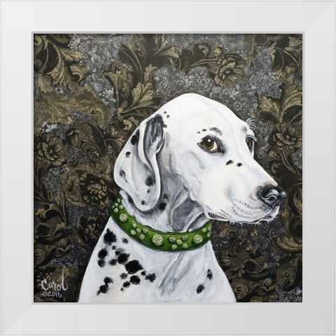 Playful Pup II White Modern Wood Framed Art Print by Dillon, Carol