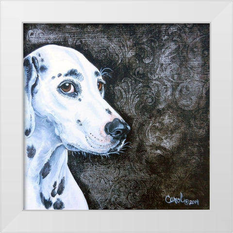 Playful Pup VI White Modern Wood Framed Art Print by Dillon, Carol