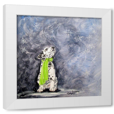 Playful Pup VII White Modern Wood Framed Art Print by Dillon, Carol