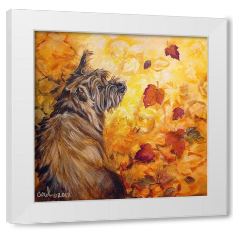 Playful Pup VIII White Modern Wood Framed Art Print by Dillon, Carol