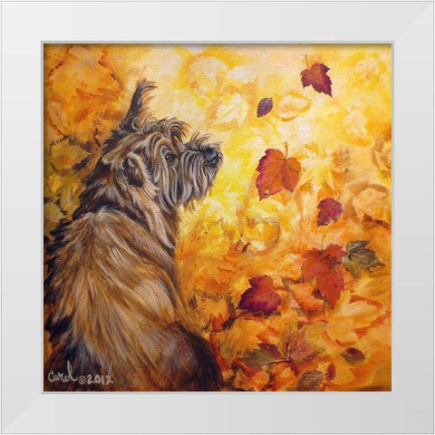 Playful Pup VIII White Modern Wood Framed Art Print by Dillon, Carol