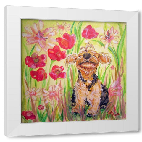 Playful Pup X White Modern Wood Framed Art Print by Dillon, Carol