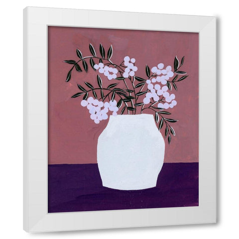 Tree Berries II White Modern Wood Framed Art Print by Wang, Melissa