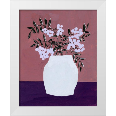 Tree Berries II White Modern Wood Framed Art Print by Wang, Melissa