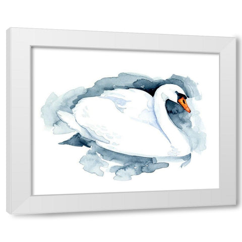 Silverlake Swan I White Modern Wood Framed Art Print by Green, Jacob