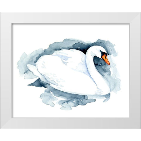 Silverlake Swan I White Modern Wood Framed Art Print by Green, Jacob