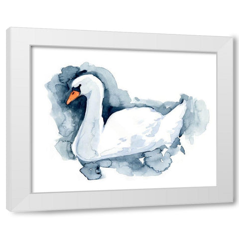 Silverlake Swan II White Modern Wood Framed Art Print by Green, Jacob