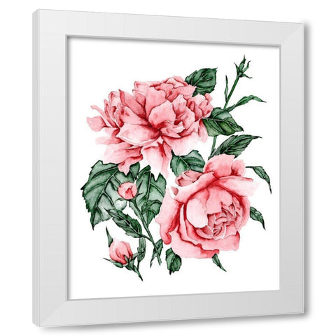 Roses are Red II White Modern Wood Framed Art Print by Wang, Melissa