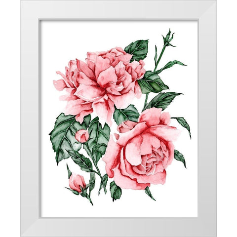 Roses are Red II White Modern Wood Framed Art Print by Wang, Melissa