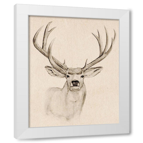 Natural Buck I White Modern Wood Framed Art Print by Warren, Annie