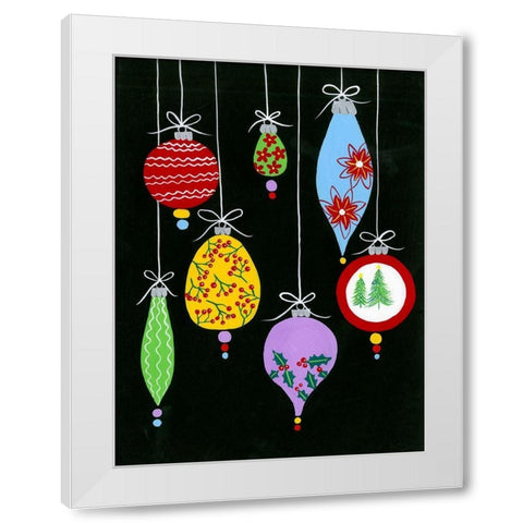 Jazzy Christmas I White Modern Wood Framed Art Print by Moore, Regina