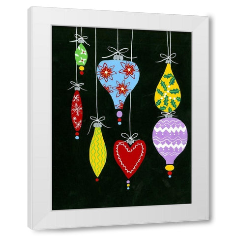 Jazzy Christmas II White Modern Wood Framed Art Print by Moore, Regina