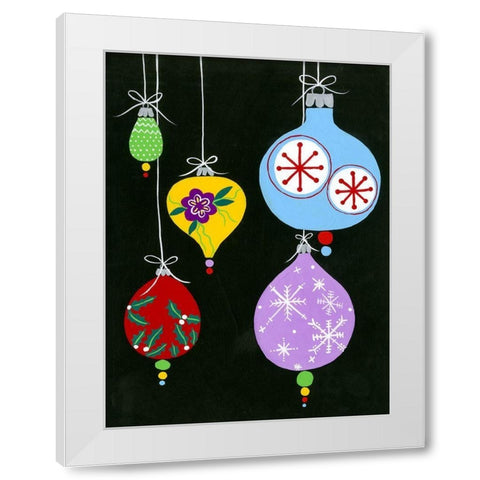 Jazzy Christmas III White Modern Wood Framed Art Print by Moore, Regina