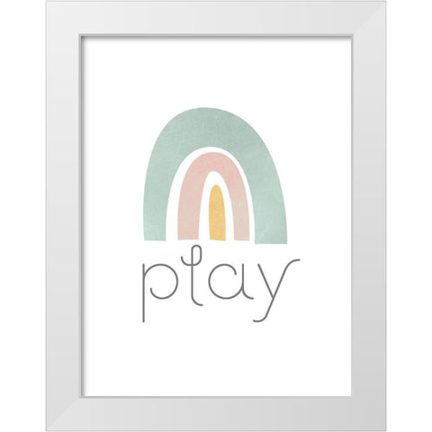 Rainbow Play I White Modern Wood Framed Art Print by Fagalde, Jarman