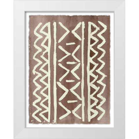 Ancestral Marks IV White Modern Wood Framed Art Print by Moore, Regina
