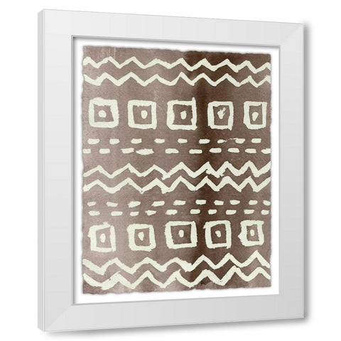 Ancestral Marks V White Modern Wood Framed Art Print by Moore, Regina