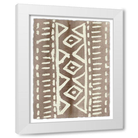 Ancestral Marks VI White Modern Wood Framed Art Print by Moore, Regina