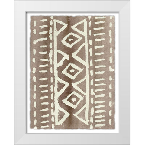 Ancestral Marks VI White Modern Wood Framed Art Print by Moore, Regina