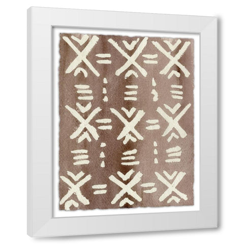 Ancestral Marks VII White Modern Wood Framed Art Print by Moore, Regina