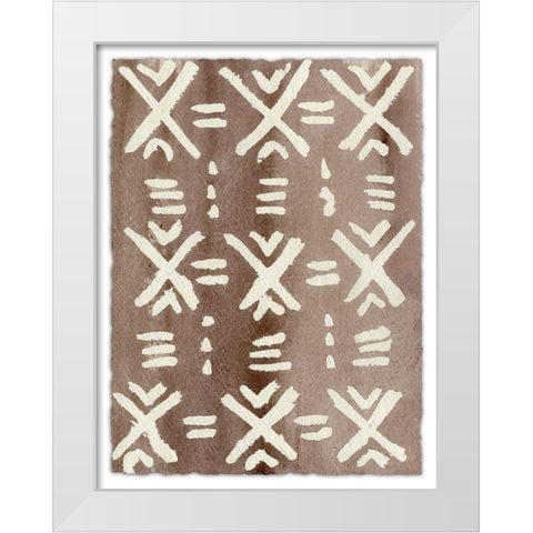 Ancestral Marks VII White Modern Wood Framed Art Print by Moore, Regina