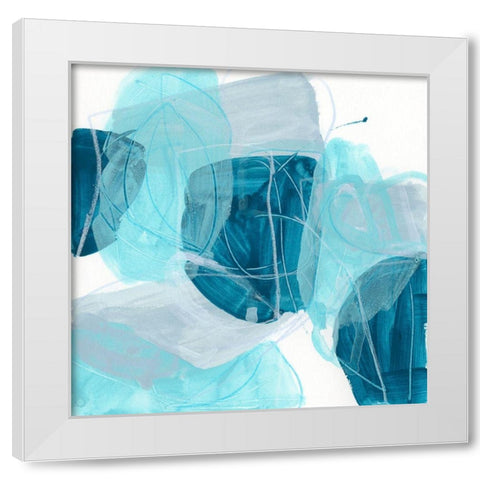 Blue Trance I White Modern Wood Framed Art Print by Vess, June Erica