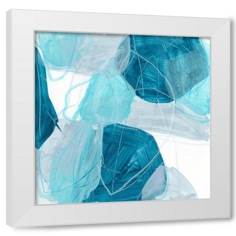 Blue Trance II White Modern Wood Framed Art Print by Vess, June Erica