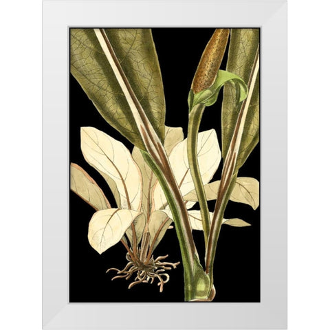 Tranquil Tropical Leaves V White Modern Wood Framed Art Print by Vision Studio